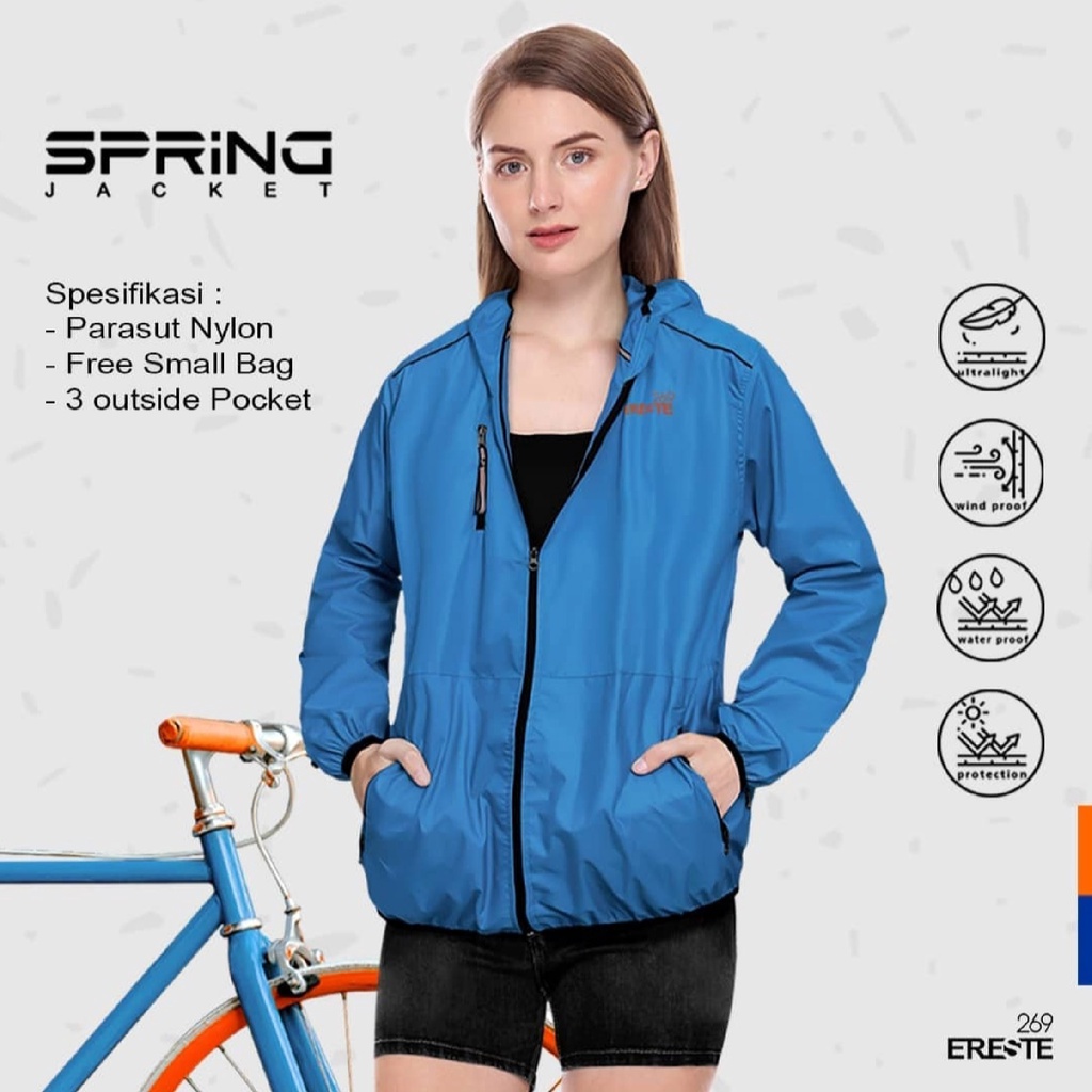 PROMO TERBARU RST269 JAKET SPORT SPRING PRIA WANITA PARASUT HOODIE PREMIUM