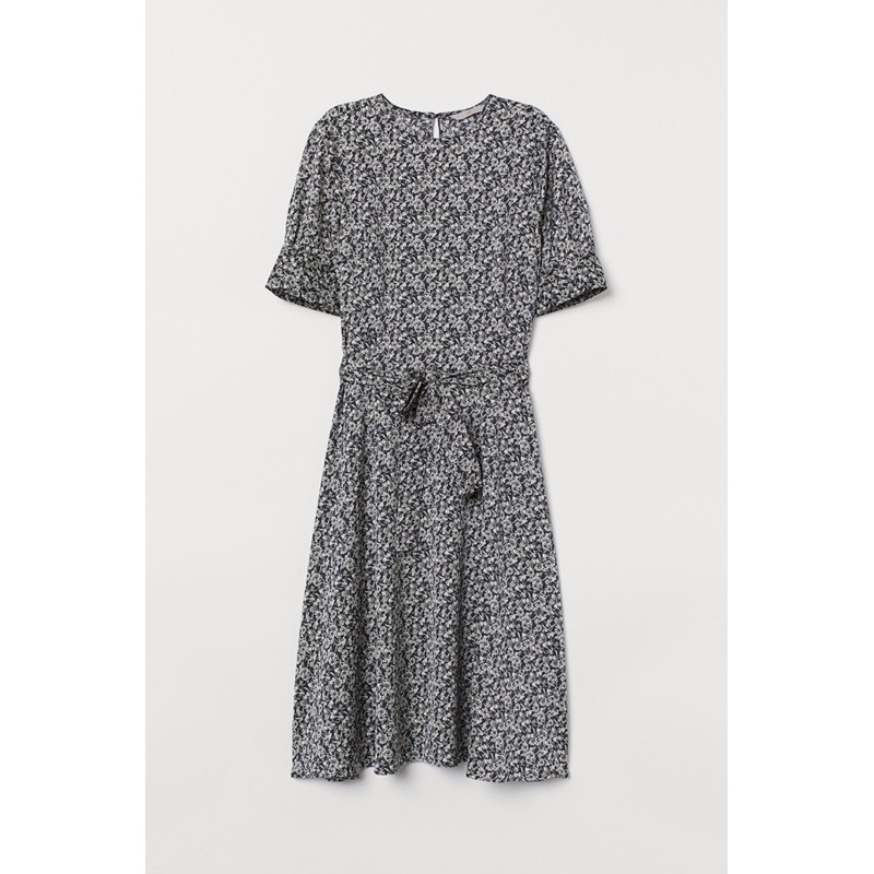 Belted Dress Black/Floral