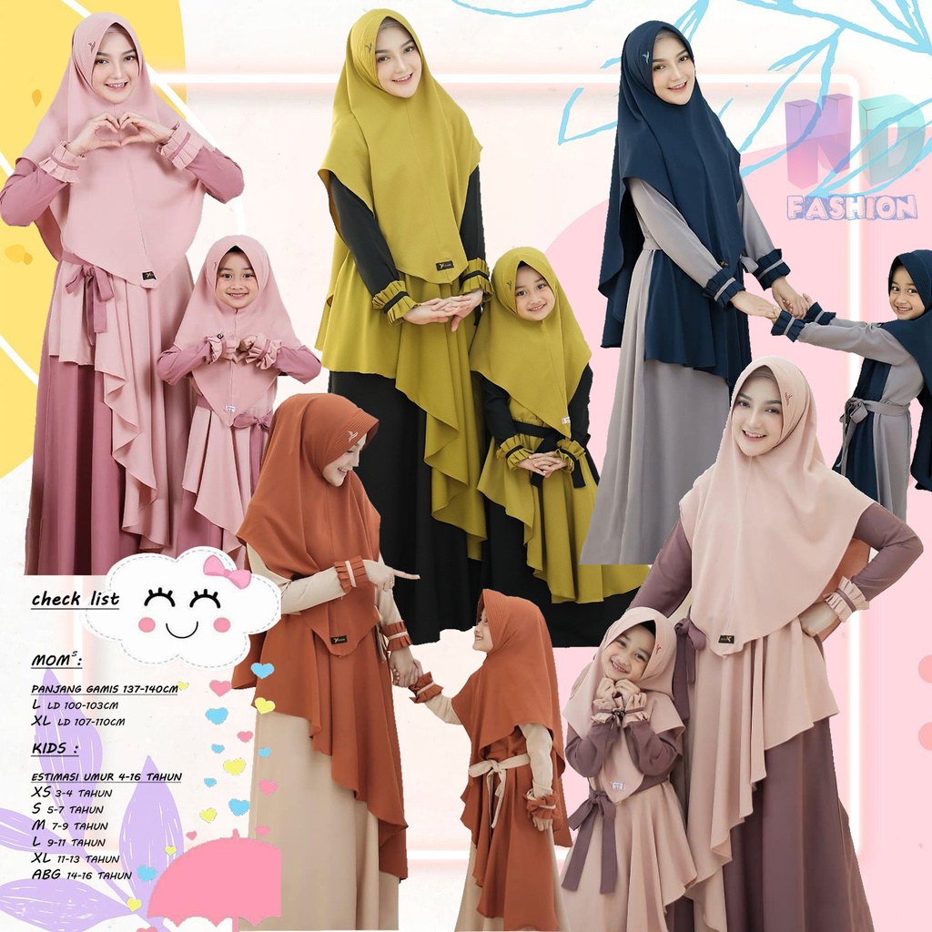 GAMIS TERBARU 2025 / GAMIS REMAJA / GAMIS COUPLE IBU DAN ANAK / GAMIS COUPLE KELUARGA / gamis terbar
