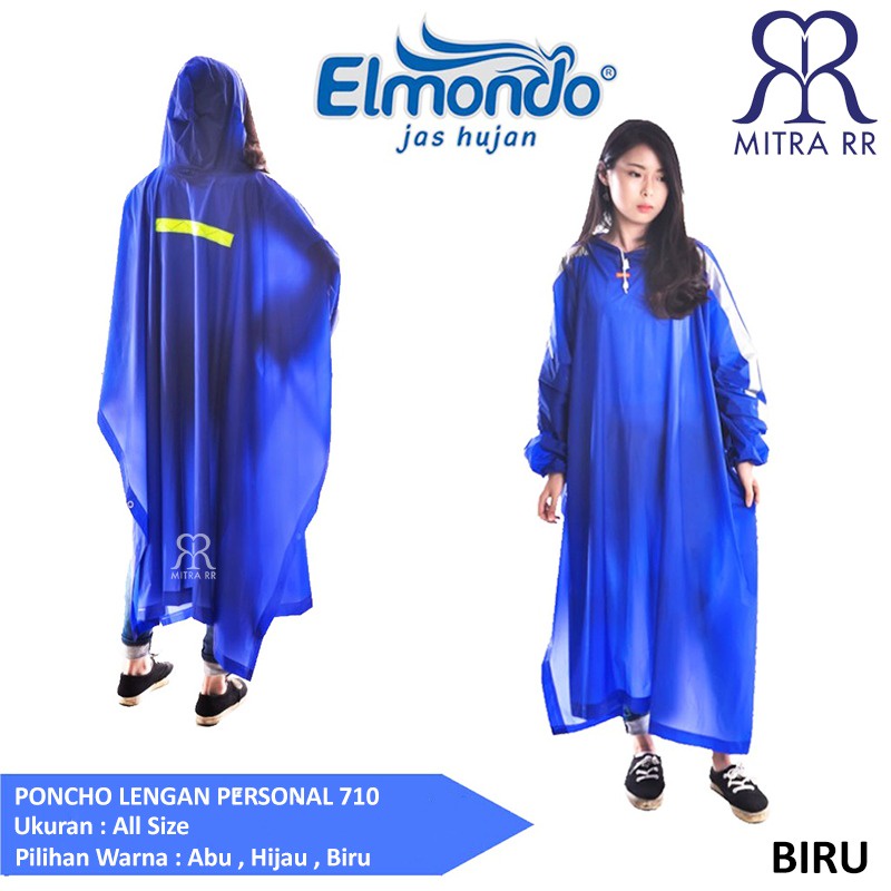 Jas Hujan Poncho Lengan Elmondo Personal 710 Ponco Dewasa Pria Wanita