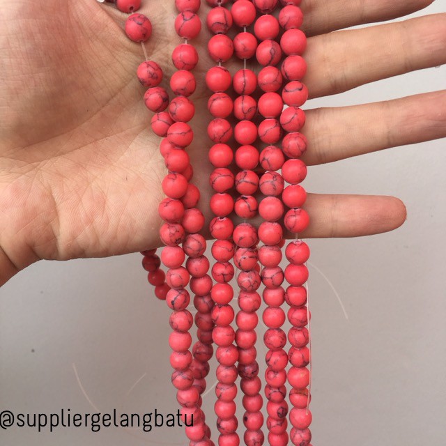 bahan pirus pink 8mm natural phyrus aksesoris gelang kalung