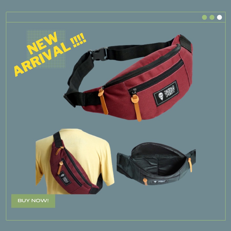 Tas Selempang Pria Waistbag Cowok Distro Saku Slingbag Keren Murah 2021