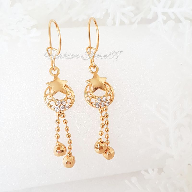 Anting Jurai Bintang Elegan Perhiasan Lapis Emasn18k berkualitas tinggi yaxiya Xuping impor bestseller anting jurai Star