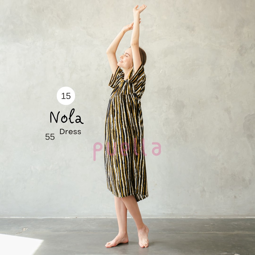Puella - Daster Nola Series 15 | Daster Panjang | Daster Adem | Baju Tidur Ibu Hamil | Daster Busui Friendly | Daster Santai | Sleepwear | Homedress | Daster Jumbo | Homewear-2