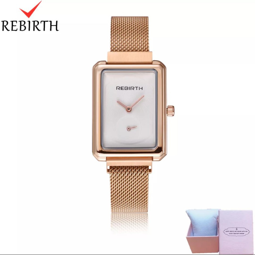 JAM TANGAN WANITA ORIGINAL REBIRTH 203 TALI PASIR MAGNET