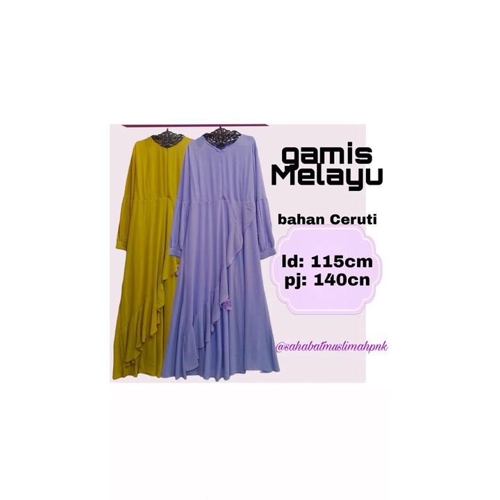 Gamis Melayu/ gamis terbaru/baju pesta/ baju party/ baju muslimah/gamis muslimah
