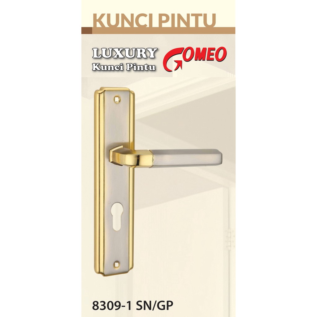 PAKET - 24 Set Kunci Pintu Tanggung Gomeo 8309-1 warna Silver / Chrome Set Body Kunci