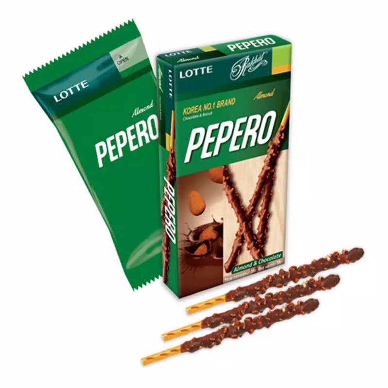 

LOTTE Pepero Almond & Chocolate 32gr - Cokelat/Biskuit Sticks