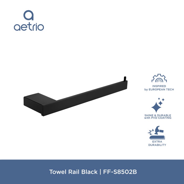 Aetrio Towel Rail Black | FF-S8502B | Accessories | Aksesoris Kamar Mandi | Gantungan Handuk
