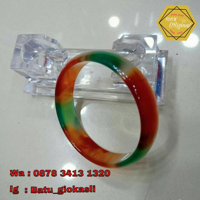 Gelang giok bulat warna warni