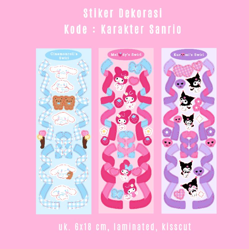 

Stiker Dekorasi [Karakter Sanrio] (kisscut)