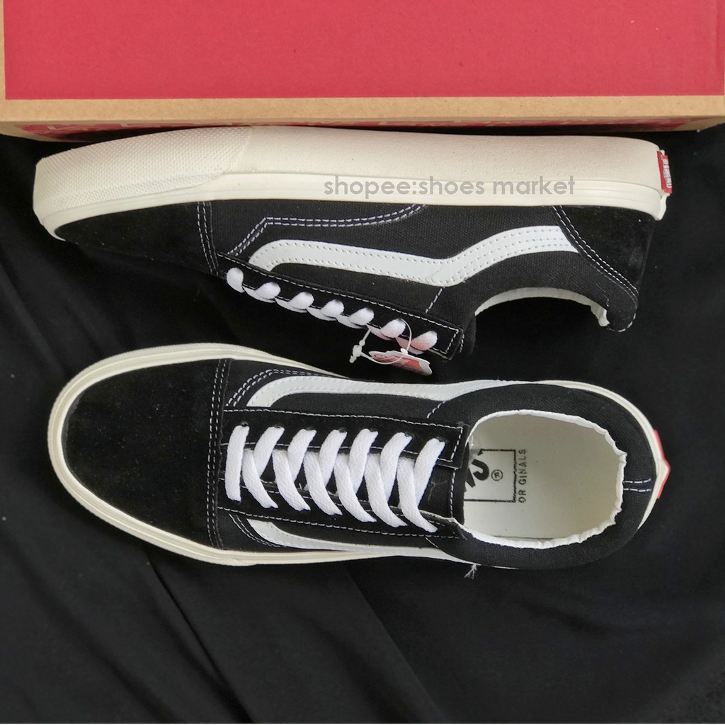 VANS OLD SKOOL OG BLACK WHITE IVORY WAFFLE DT