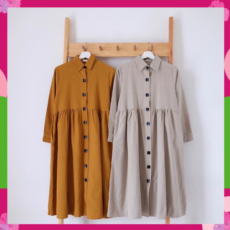 TUNIK NEDA DZUVIA / BAJU ATASAN LONG TUNIK REMAJA MUSLIM BUSUI  ADEM NYAMAN POLOS