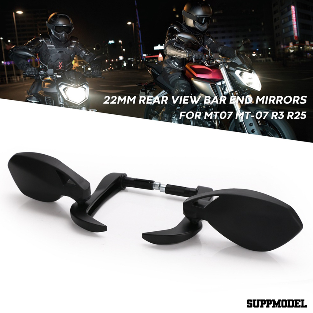 SPM Side Mirror Easy Installation Compact 22mm Motorcycle Rear View Mirror for Yamaha MT07 R3 R25