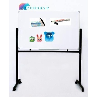 

Whiteboard Standing Double Face 120x180 cm Magnetic EcoSave + Ongkir