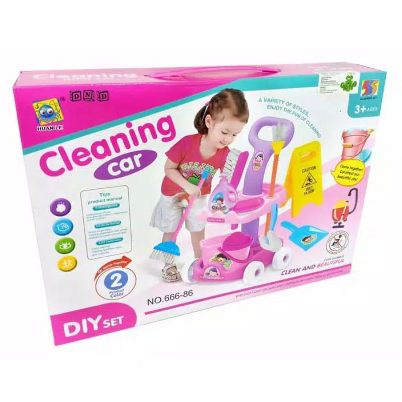 Mainan cleaning car set - mainan anak pel sapu bersih