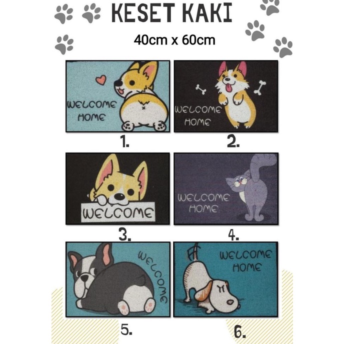 Keset Kaki Motif Anjing / Keset Karakter