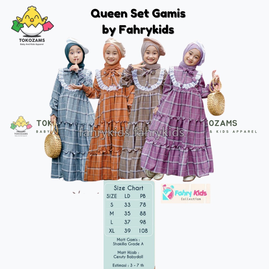 QUEEN SET GAMIS FAHRYKIDS set gamis anak SETELAN GAMIS ANAK set gamis shakila anak GAMIS PASHMINA AN