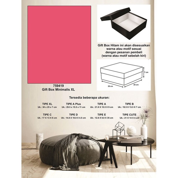 

Kotak kado/Kotak Hadiah/Box Minimalis XL-Spectra Deep Pink-A