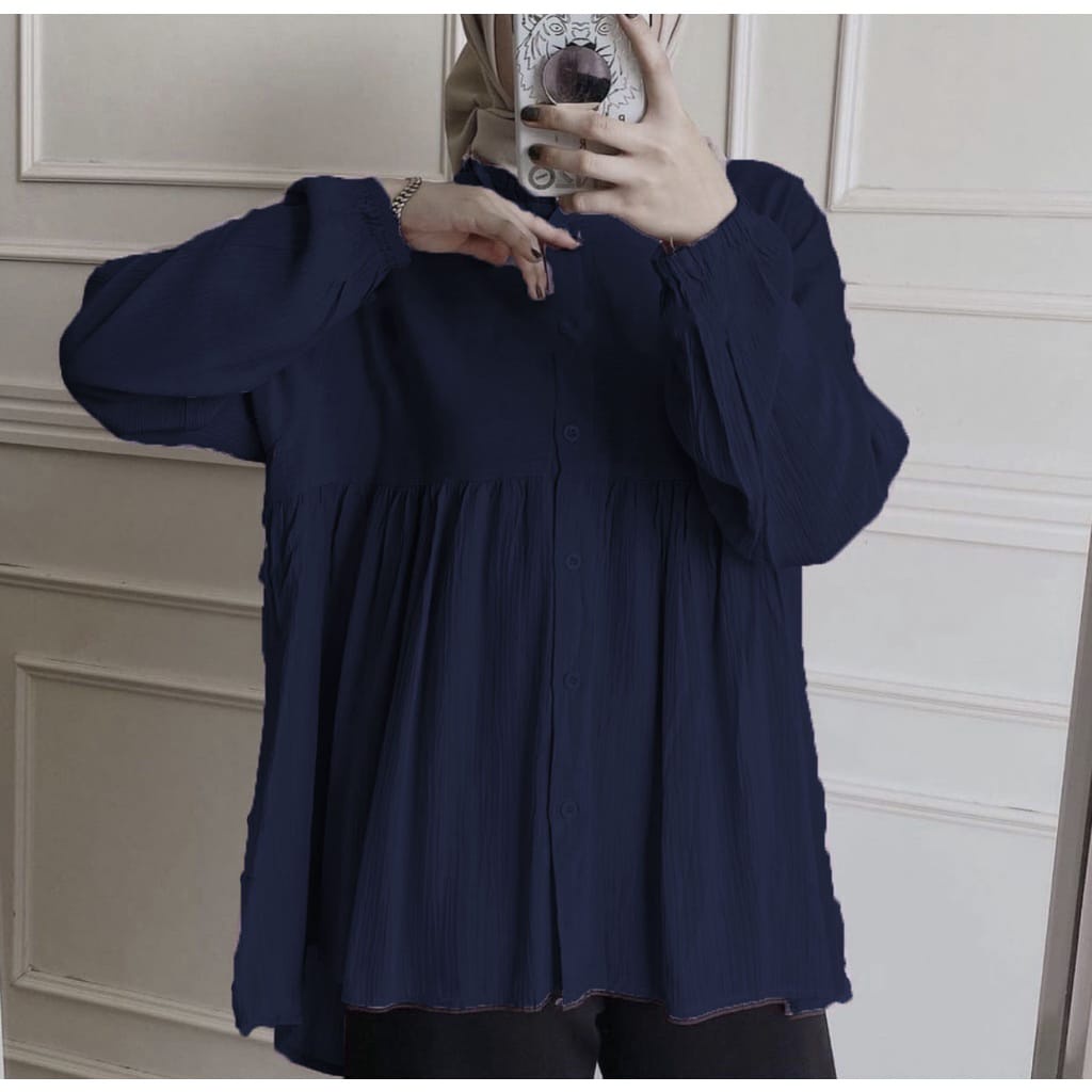 RACHEL BLOUSE BAHAN  CRINKLE // BLOUSE WANITA KEKINIAN