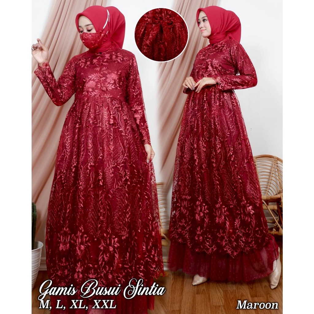 Gamis Busui Sintia AD / Kebaya Brukat Busui Modern / Dress Pesta Menyusui