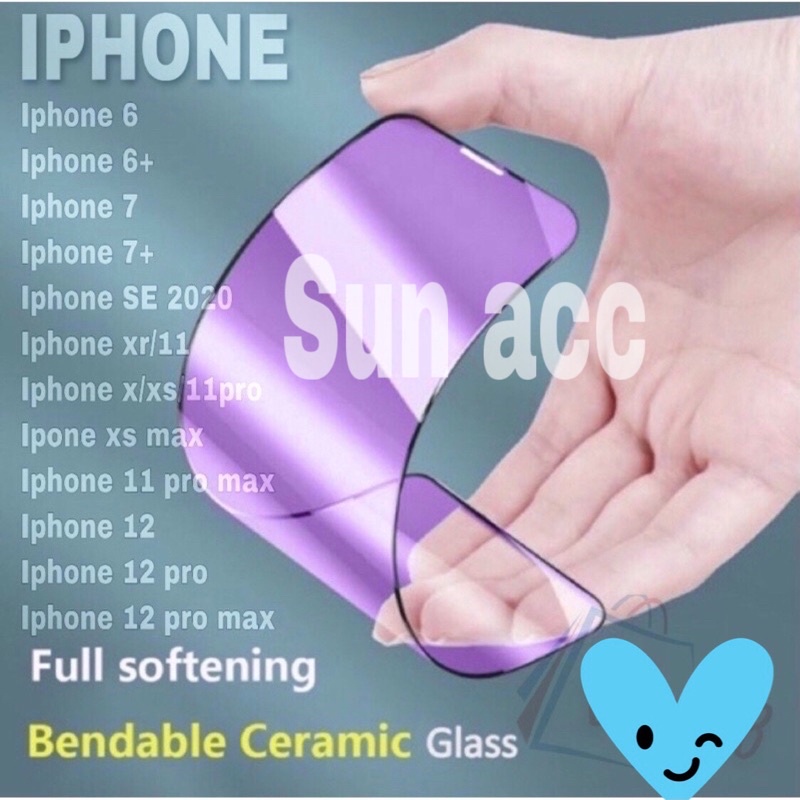 TEMPERED GLASS CERAMIC FILM BLUE LIGHT RAY IPHONE 6/6+/IP7/7+/ IP SE2020/IP XR/11/IP X/XS/11PRO DLL