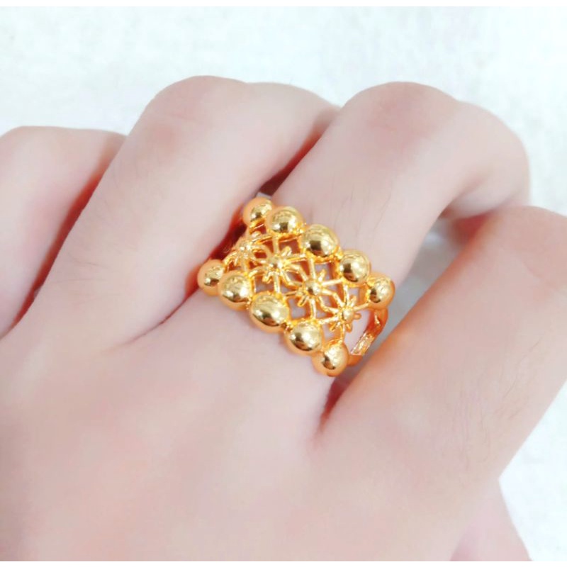 Cincin Dubai Polos Wanita Dewasa Gold Xuping