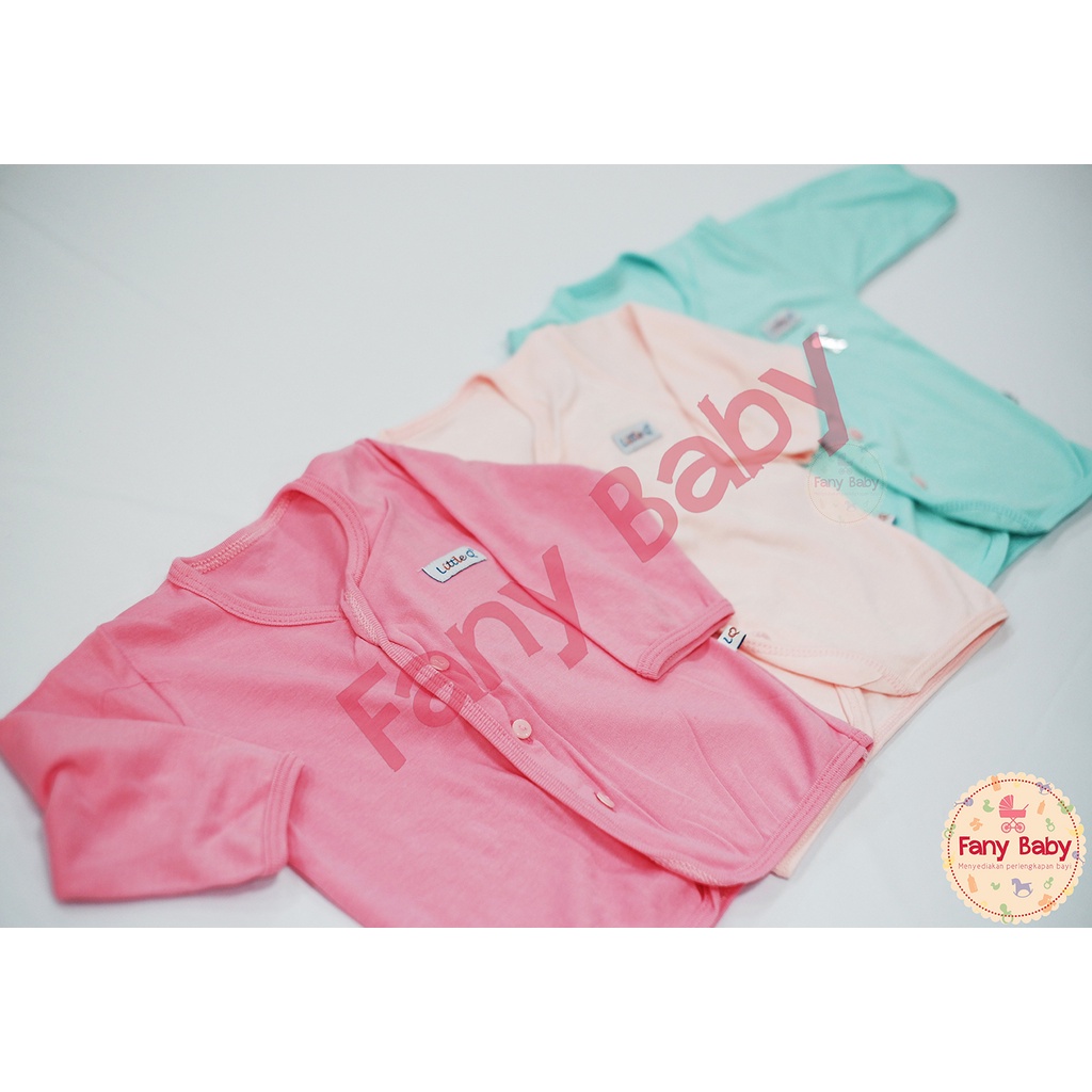 LITTLE QUEEN SETELAN PANJANG KANCING DEPAN RIB POLOS - NEW