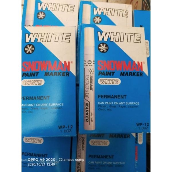 

snowman paint marker white