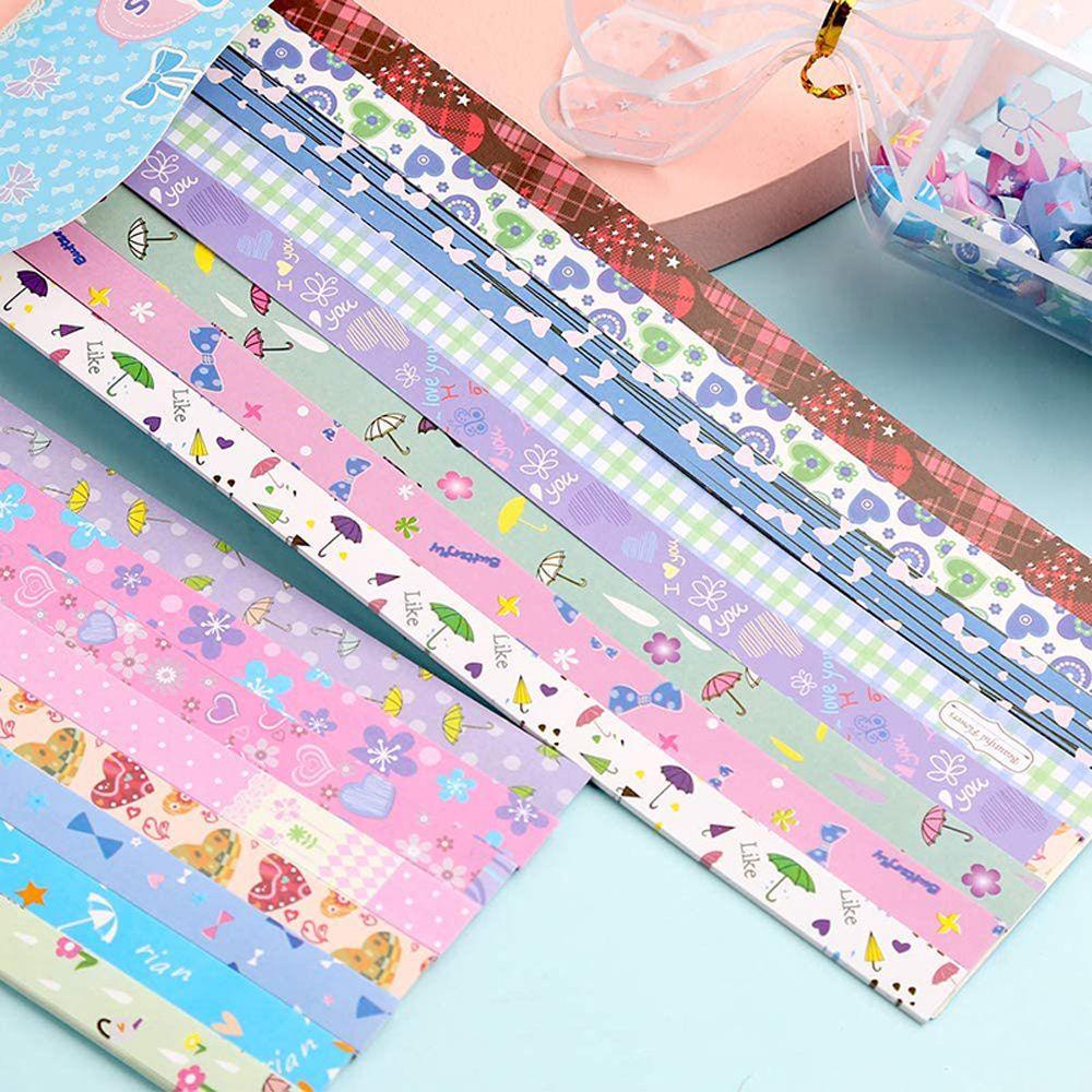 Quinton Origami Paper Gift Kawaii Lucky Star Craft Kertas Luar Angkasa Seni Kerajinan Pola Sederhana DIY Origami Star Origami