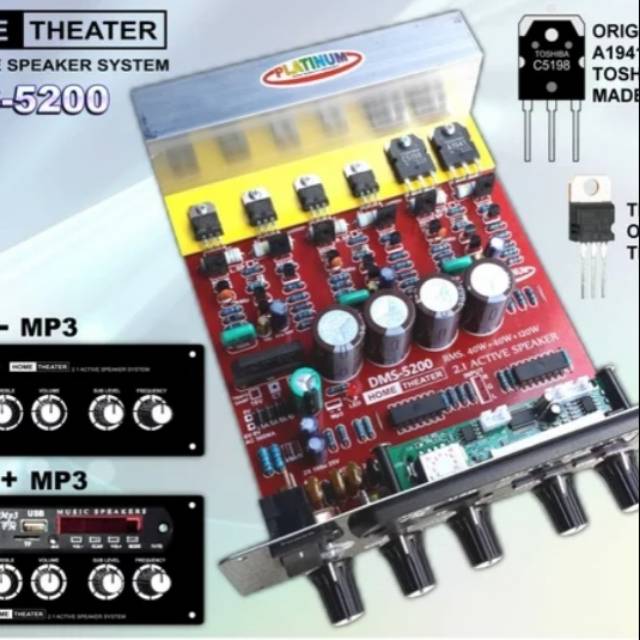 Kit 2.1 home theater speaker aktif dms- 5200 mp3