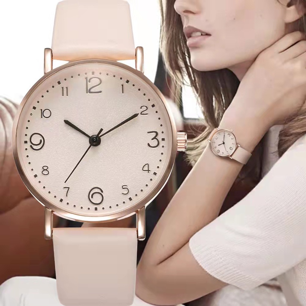 ❤️GTB❤️ Jam Tangan Wanita Kecil Analog Quartz Dengan Strap PU Leather Fashion Casual Import JT043