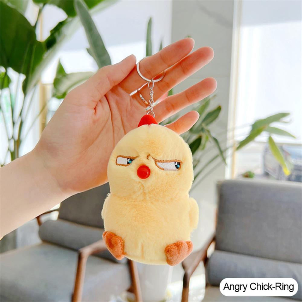 Timekey Mainan Boneka Plush Bentuk Angry Chicken 12cm Untuk Gantungan Kuncitashadiah Natalulang Tahun F2S7