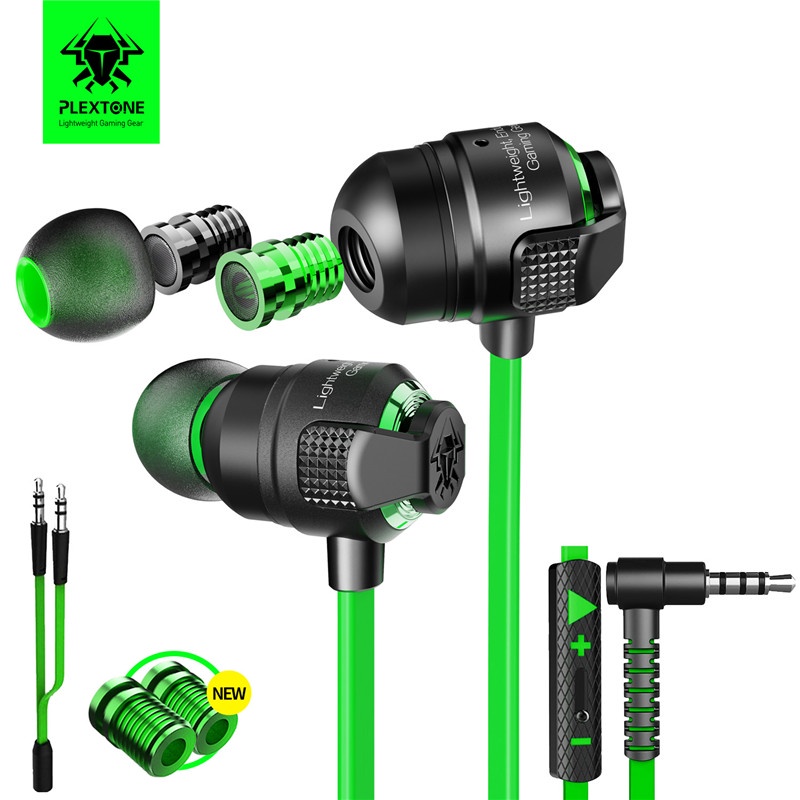 Plextone G23 Headset Gaming In Ear Dengan Kabel Jack 3.5mm + Mic Untuk Handphone / Komputer