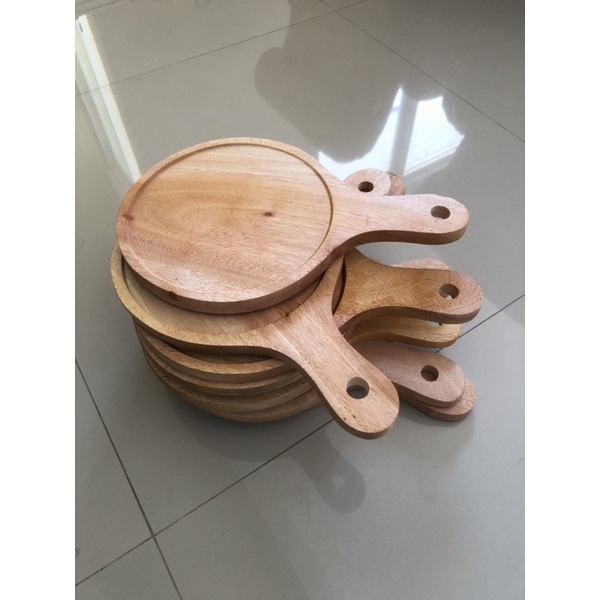 Talenan Pizza 19cm Coakan Talenan Kayu Tatakan Pizza 19cm Coakan