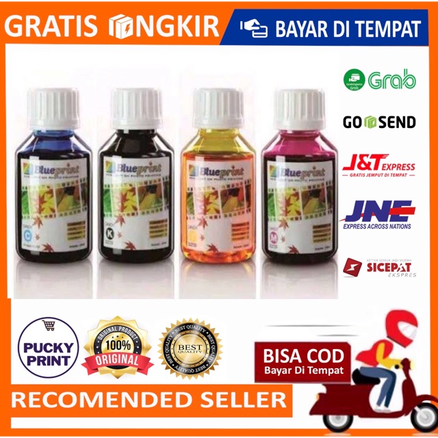 1 set (4 warna) Tinta Original Blueprint 100 ML Universal Epson dan Canon
