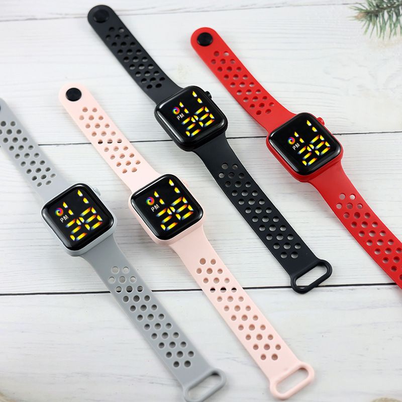 LDS J032 Jam Tangan Elektronik Fashion Rubber LED Digital Warna Rainbow Anti Air Termurah Import
