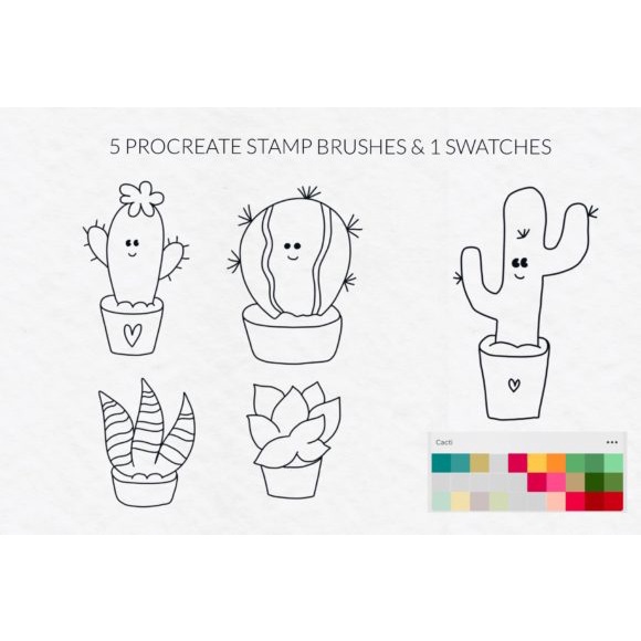 Procreate Brush - Flowers &amp; Cactus Procreate Stamps