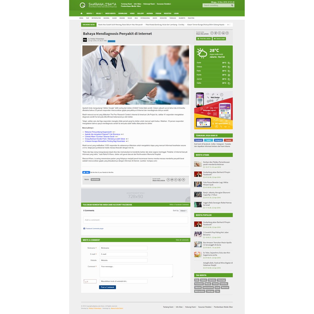 Sourcode Website Berita dengan codeigniter