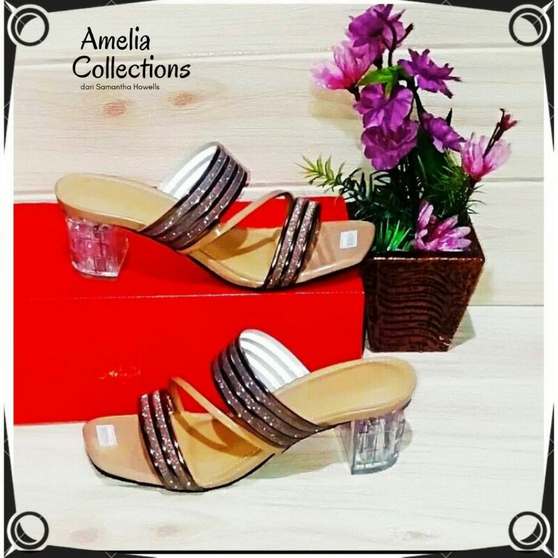 sandal heel hak kaca 5cm /sendal andin /sandal  kekinian 01