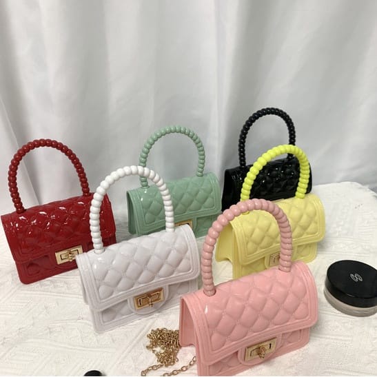 (COD) Tas Wanita Tas Selempang Wanita Jelly Glossy Mini Bag MALL SHOPPING