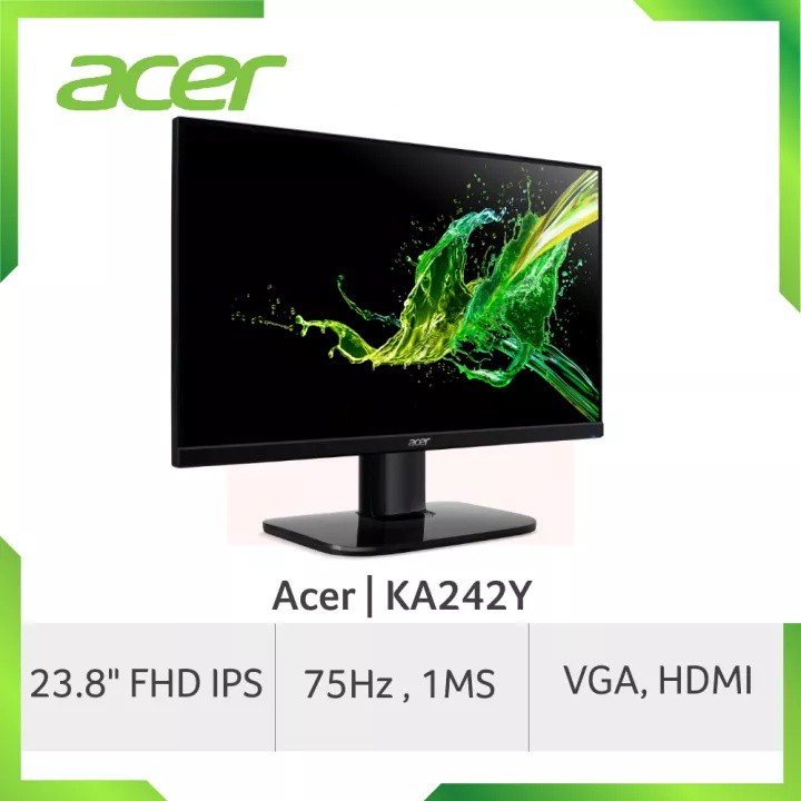 Monitor Led ACER KA242Y 24&amp;quot; IPS 75Hz VGA HDMI FreeSync Vesa 100x100mm