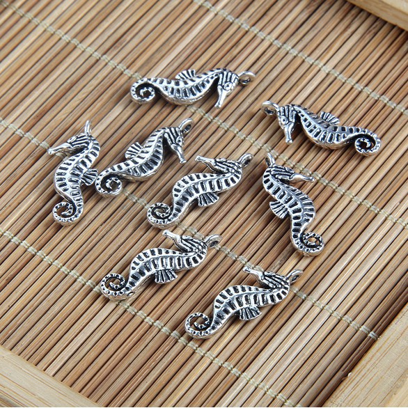 10pcs Charms Kuda Laut Hippocampus 22 * 9mm Antik Perak Disepuh Liontin Membuat DIY Handmade Tibet Perhiasan Perak