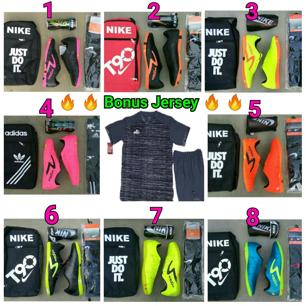 PAKET KOMPLIT 5 SEPATU FUTSAL SPECS BONUS SETELAN JERSEY