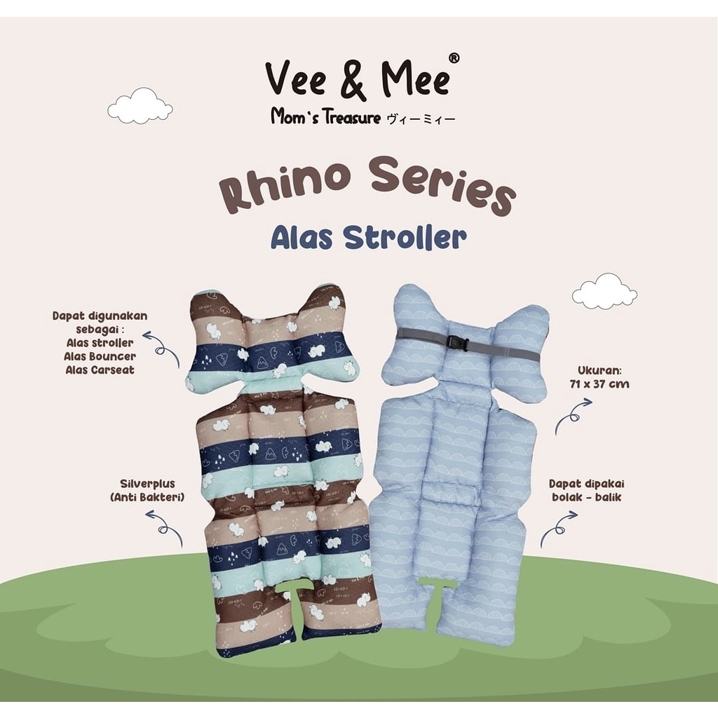 Vee &amp; Mee Alas Stroller / Bouncer / Car Seat + Bantal Lengan Anti Bakteri Rhino Series  - VMA 1010