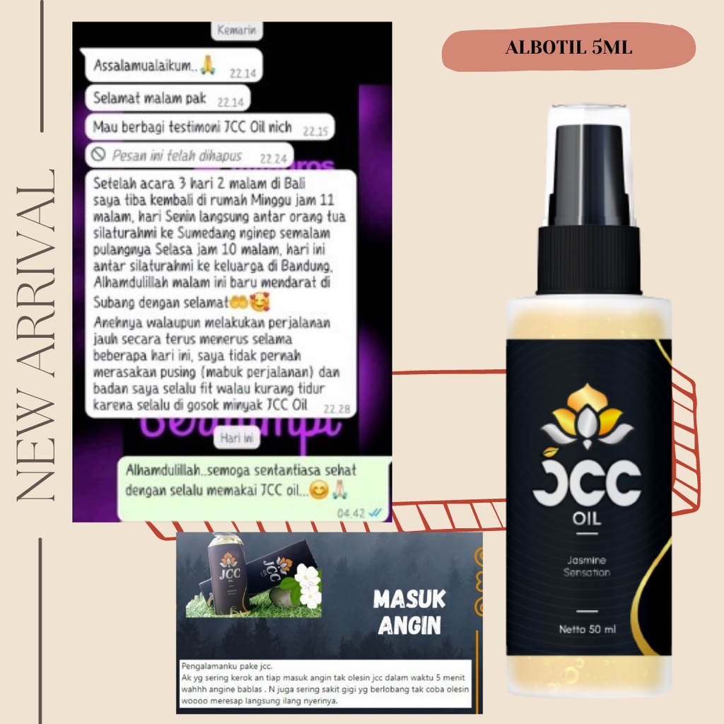 ⚡Cuci gudang⭐ JCC Oil minyak gosok / balur herbal kemasan 50 ml membantu mengatasi berbagai keluhan 