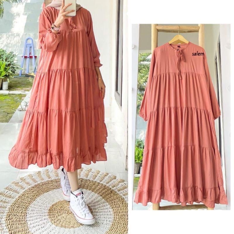 BISA COD SOJIN MIDI DRESS MATT KATUN RAYON SIZE JUMBO LD 120 XXL  FASHION WANITA KEKINIAN TERBARU