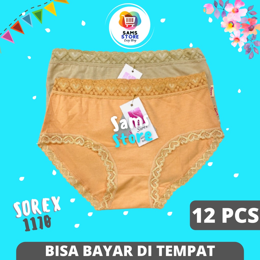12 Pcs Grosir Celana Dalam Wanita CD Sorex Basic 1170 Mini Lusinan / Pakaian Dalam Sorek Wanita Dewa