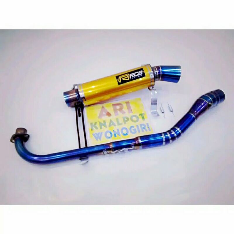 knalpot kidal RCB silincer gold leher bluemoon Jupiter z Vega Shogun Supra kharisma smash