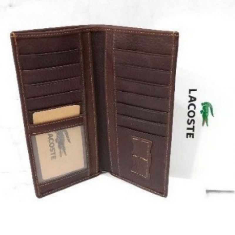 Dompet Import panjang kulit asli pria Branded Lacoste